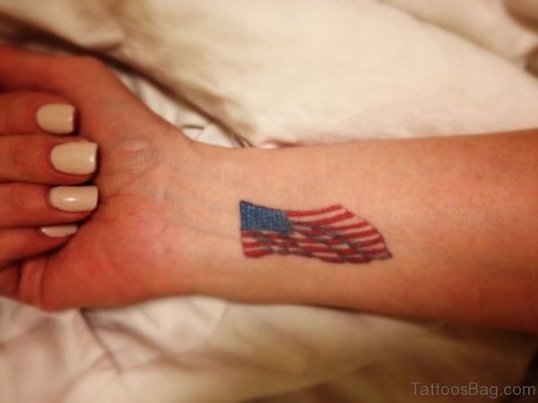 American Flag Tattoo Design On Wrist 