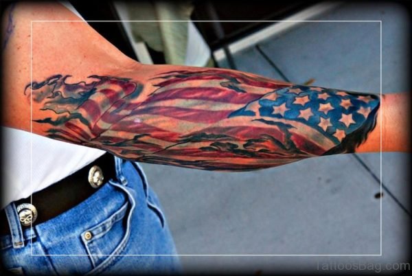 American Flag Tattoo On Arm 