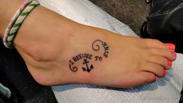 Anchor Tattoo On Foot 