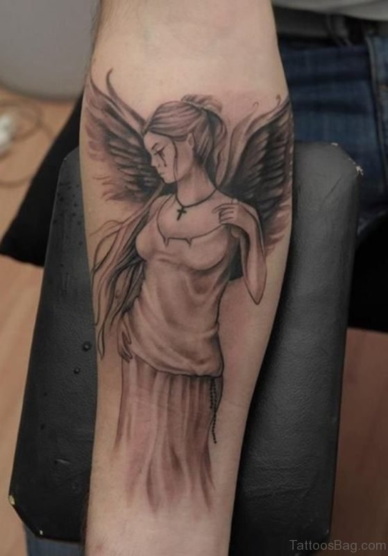 Angel Girl Tattoo On Arm 