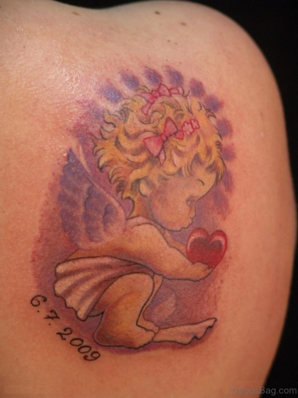 Angel Tattoo Design On Shoulder