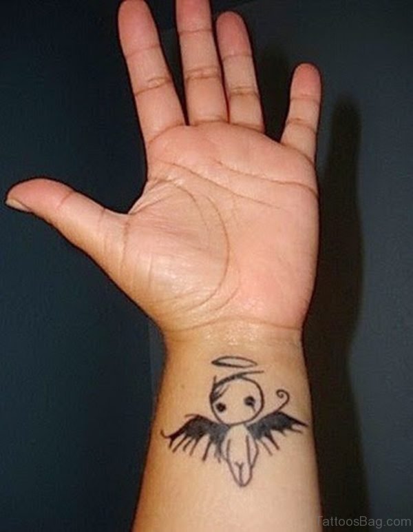 Angel Tattoo Design On Wrist