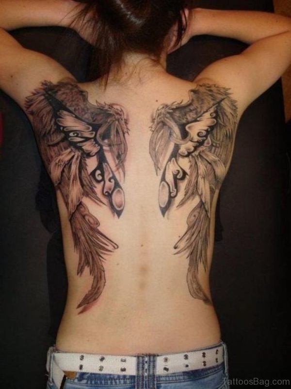 Angel Wings Tattoo On Back 