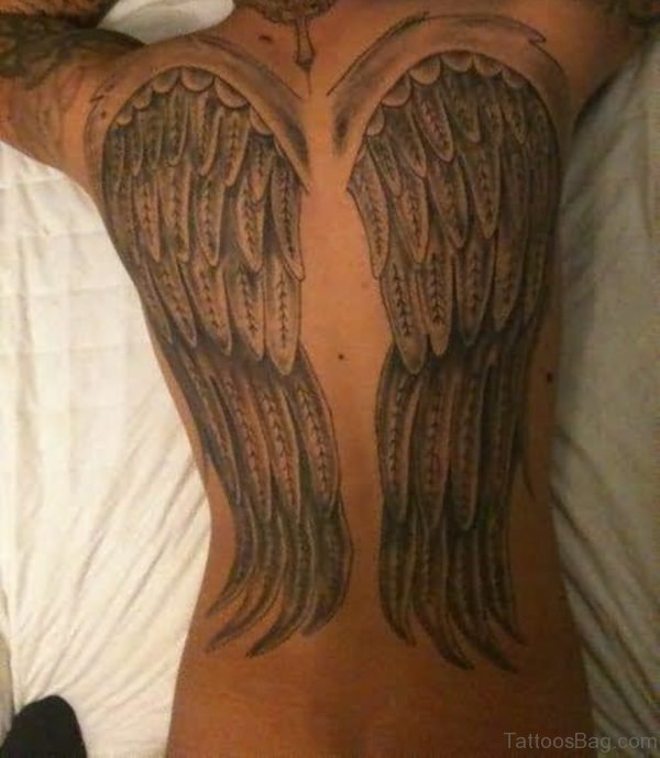 Angel Wings Tattoo On Back 