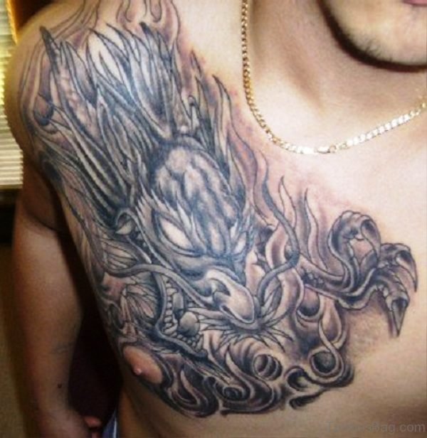 Angry Evil Tattoo On Shoulder
