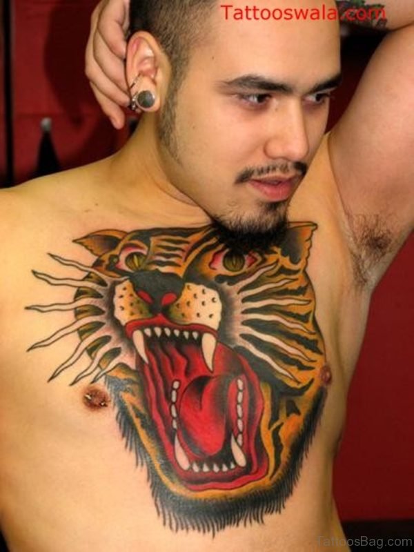 Lion Tattoo Design On Chest 