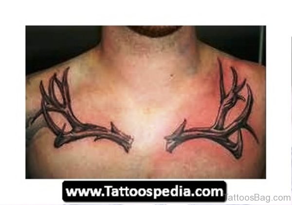 Antler Tattoo On Chest Image