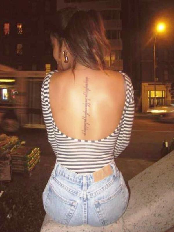 Arabic Tattoo On Back Photo