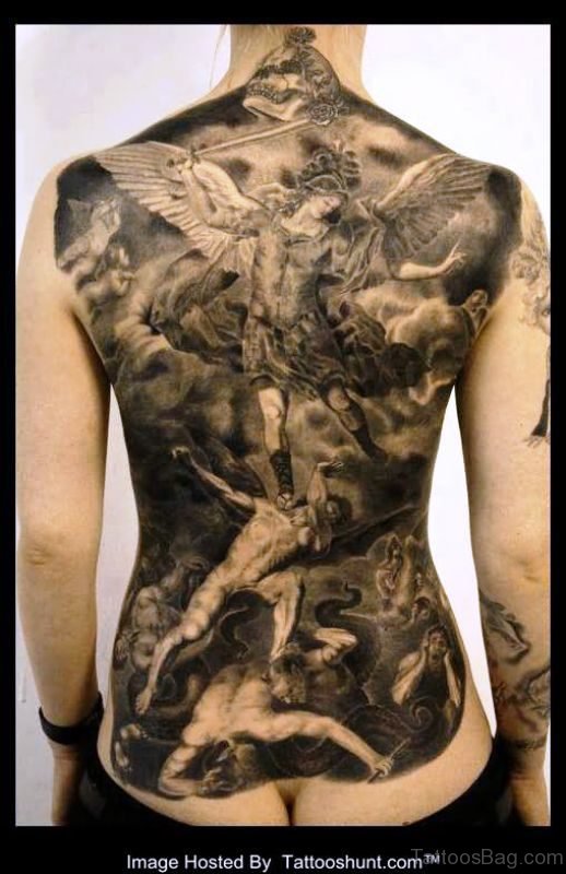 Archangel Full Back Tattoo