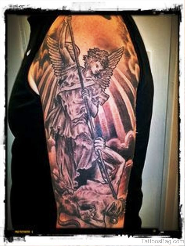 Archangel Tattoo On Shoulder Image