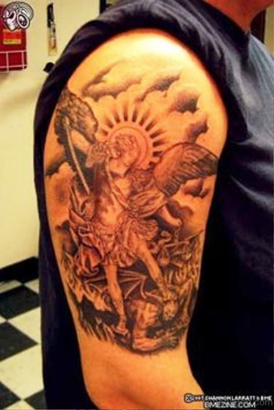 Archangel Tattoo On Shoulder Pic