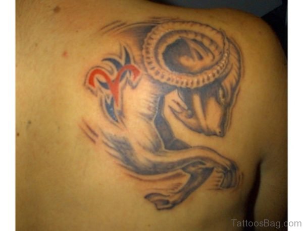 Aries Shoulder Back Tattoo