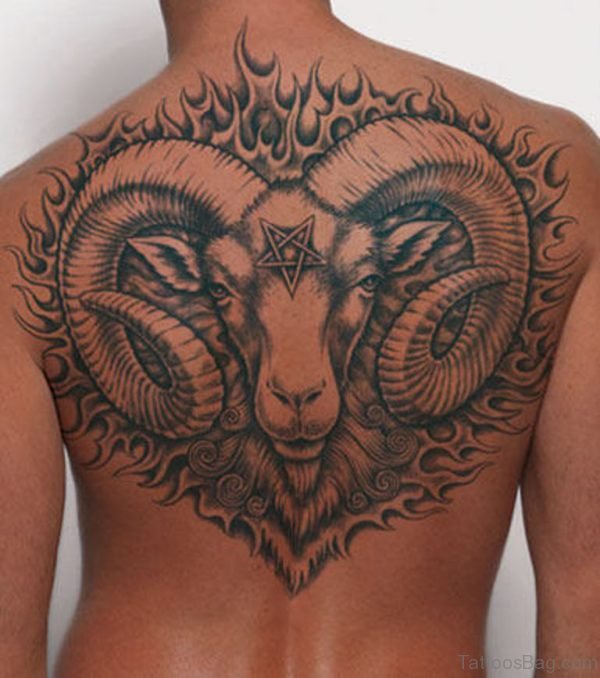 Aries Tattoo On Back