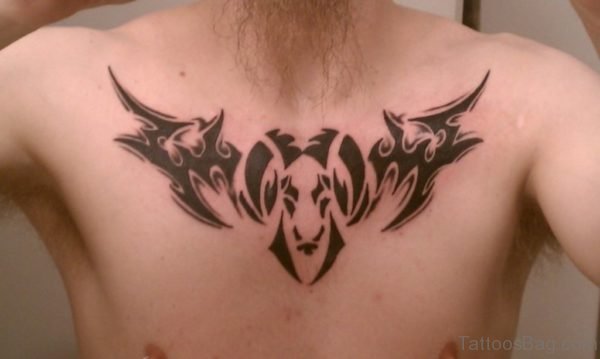 Aries Tattoo On Chest For Men