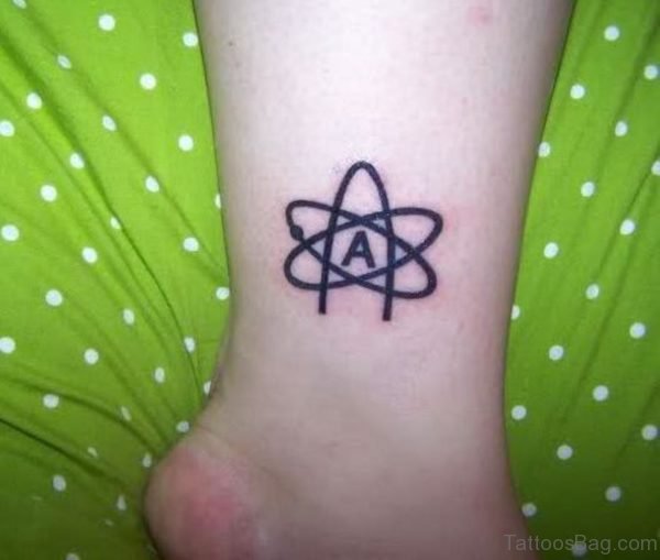 Atheist Tattoo Design On Ankle