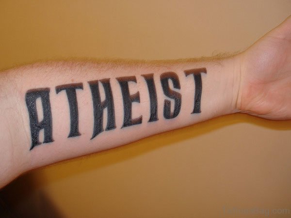Atheist Tattoo Design On Arm