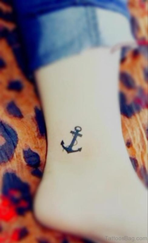 Attractive Anchor Tattoo On Ankle 