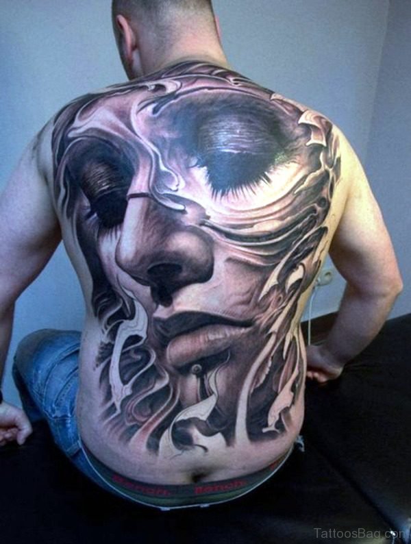 Attractive Creativity Tattoo On Back