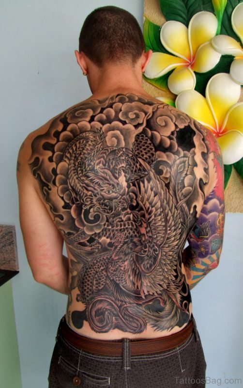 Attractive Dragon Tattoo On Full Back Body 