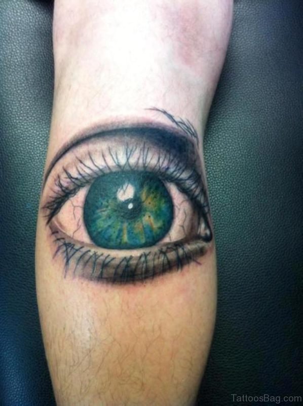 Attractive Eye Tattoo On Leg