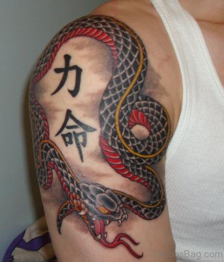 Snake Tattoo On Shoulder