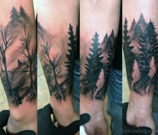 Attractive Tree Tattoo On Leg