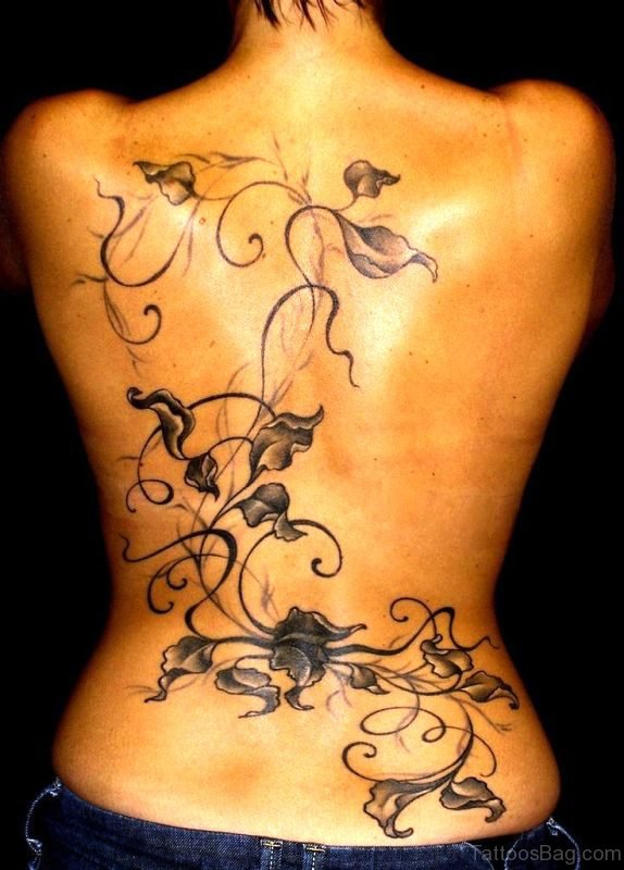 Attractive Vine Tattoo On Back