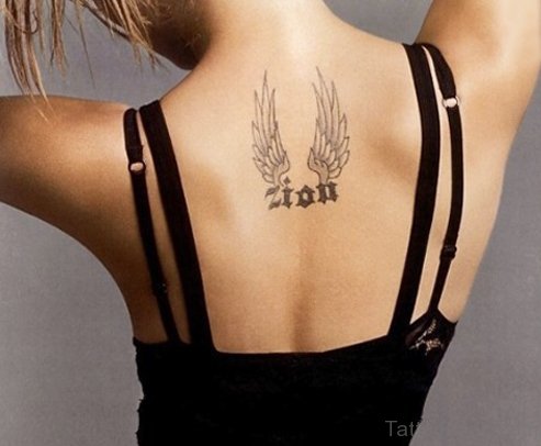 Attractive Wings Tattoo On Back
