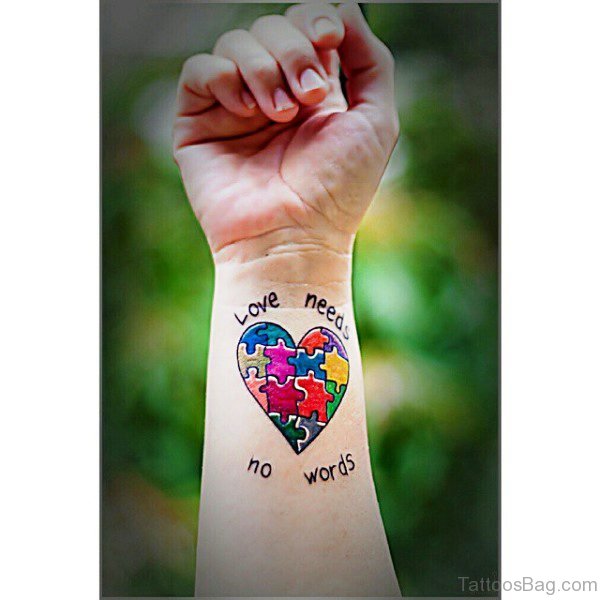 Autism Heart Shaped Tattoo Design