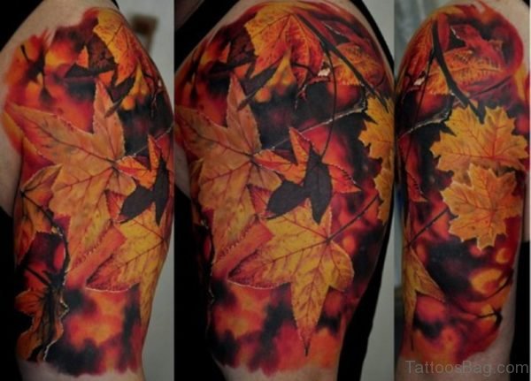 Autumn Leaves Tattoo On Arm