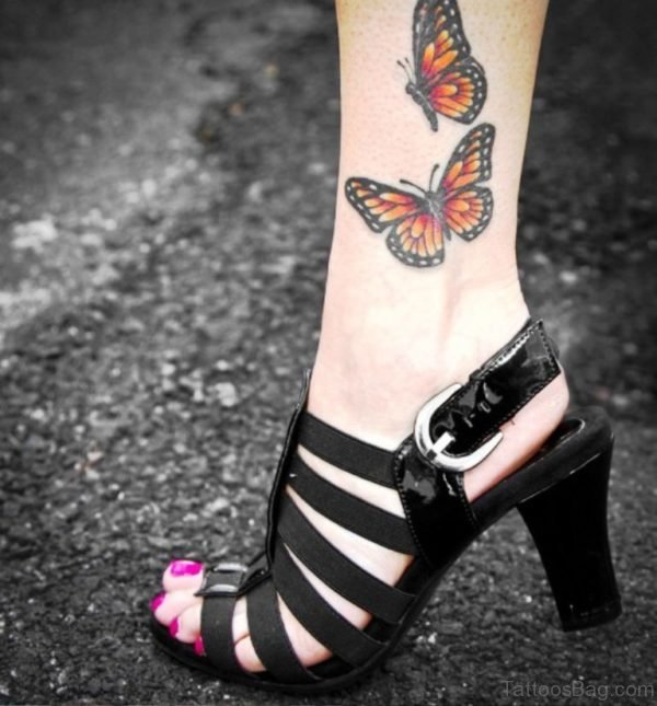 Butterfly Tattoo On Ankle 