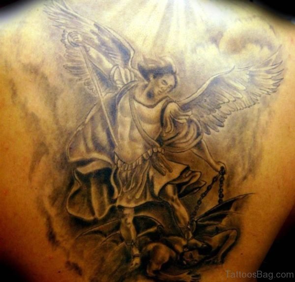 Awesome Archangel Tattoo On Back