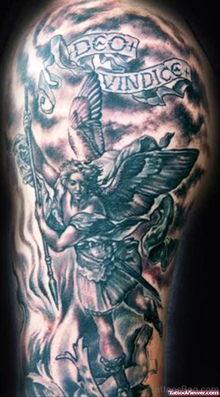 Awesome Archangel Tattoo On Shoulder