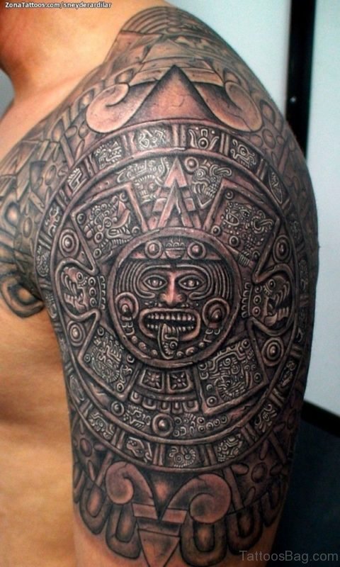 Aztec Tattoos on Shoulder 