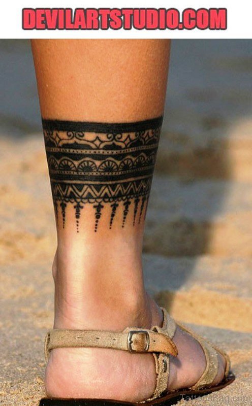 Awesome Band Tattoo On Leg