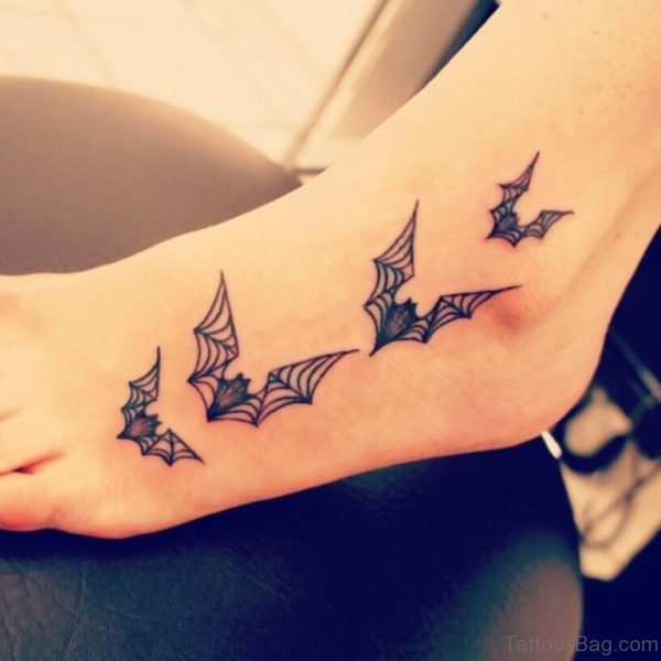 Awesome Bats Tattoo On Ankle 