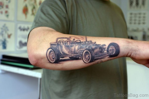 Awesome Car Tattoo On Arm 