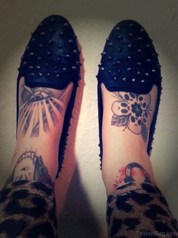 Awesome Eye Tattoo On Foot