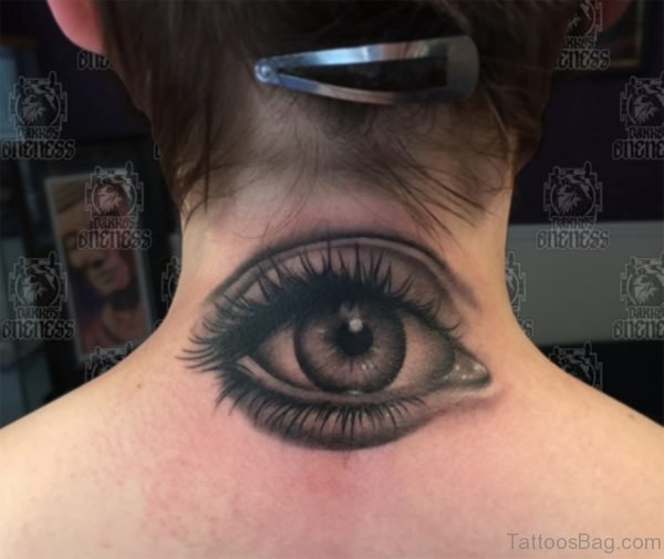 Awesome Eye Tattoo On Neck