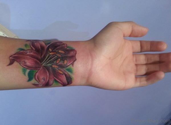 Awesome Flower Tattoo On Wrist