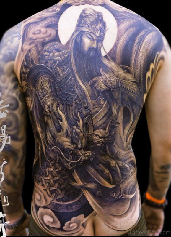 Warrior Full Back Tattoo