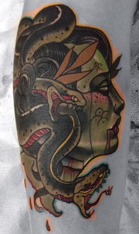 Awesome Medusa Tattoo On Arm 
