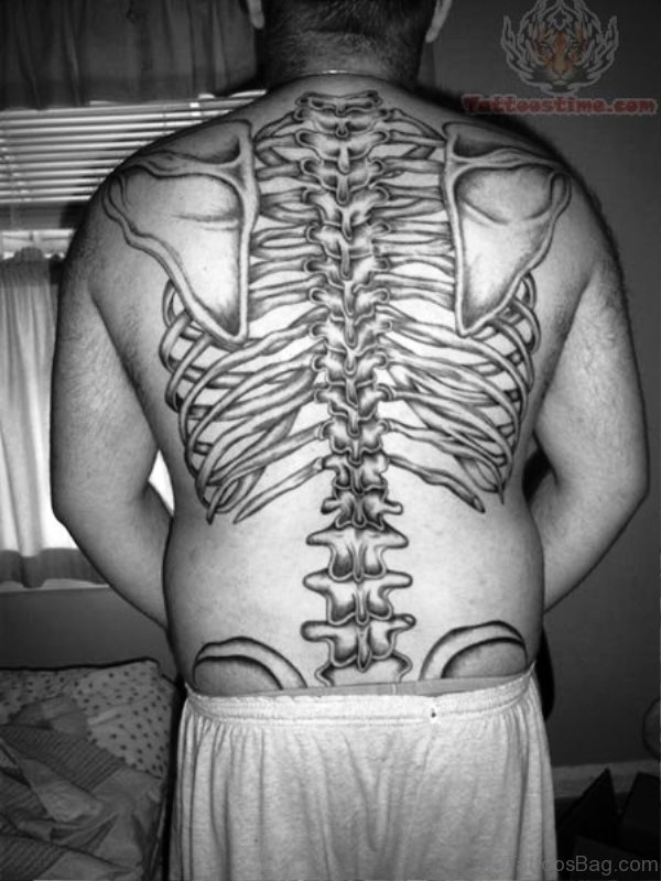 Awesome Skeleton Tattoo On Back