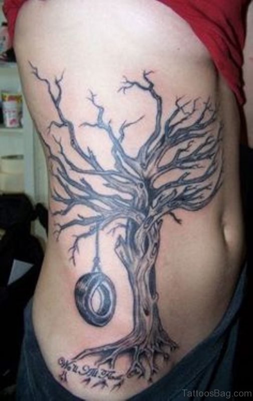Awesome Tree Tattoo design On Rib