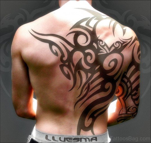 Awesome Tribal Tattoo On BAck