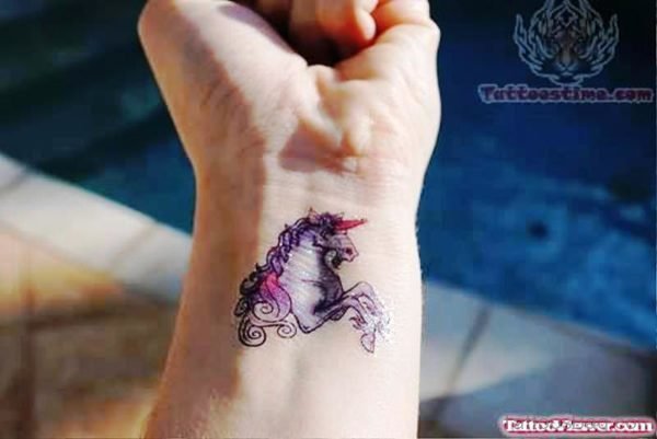 Awesome Unicorn Wrist Tattoo
