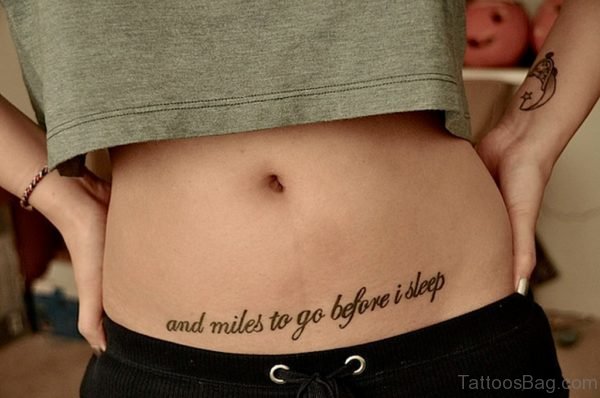 Awesome Words Tattoo Design On Waist