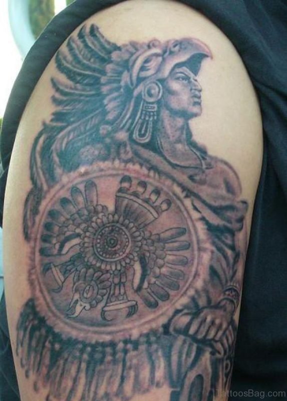 Aztec Tattoo On Shoulder 