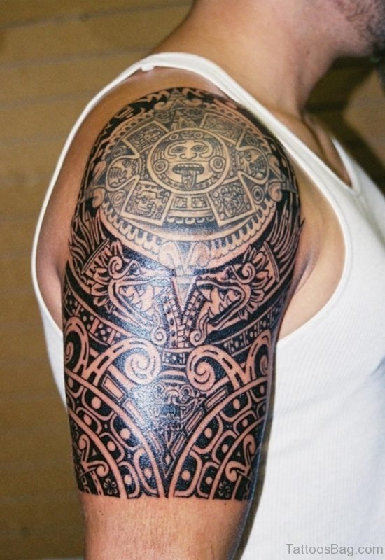 Aztec Tattoo On Shoulder 