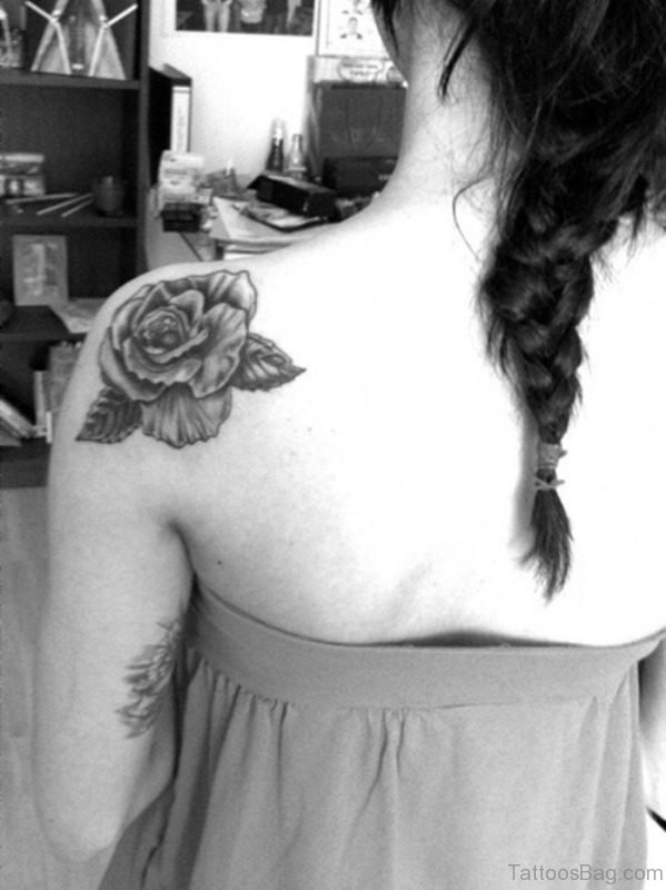 Back And White Shoulder Tattoo